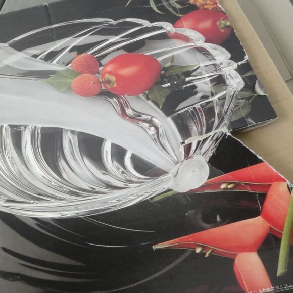 Vintage Walther Glass Shell Dessert Serving Plate Set, Mikasa Nautica Frost - Picture 11 of 12